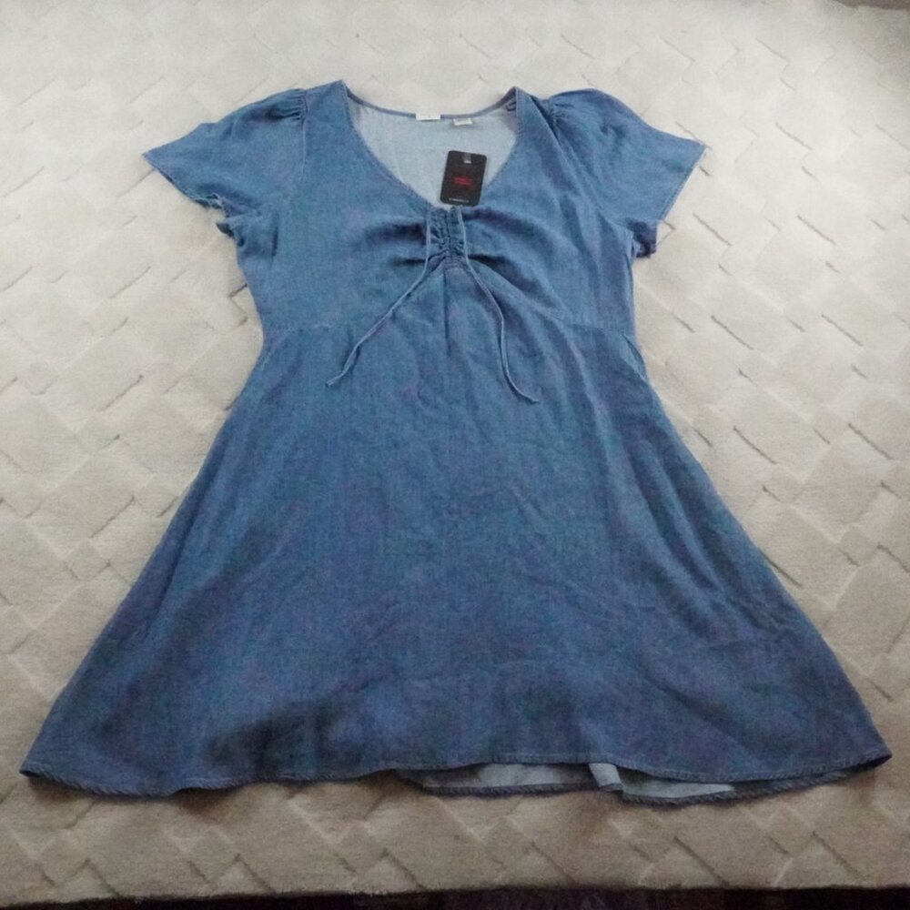 Levi's Blue Short Sleeve Mini Dress